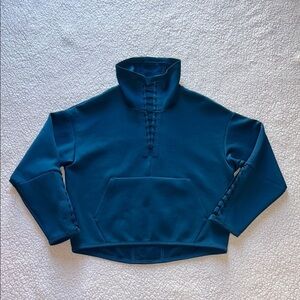 Nike Blue Oversize Cowl Neck Sweater with Lace-Up Details